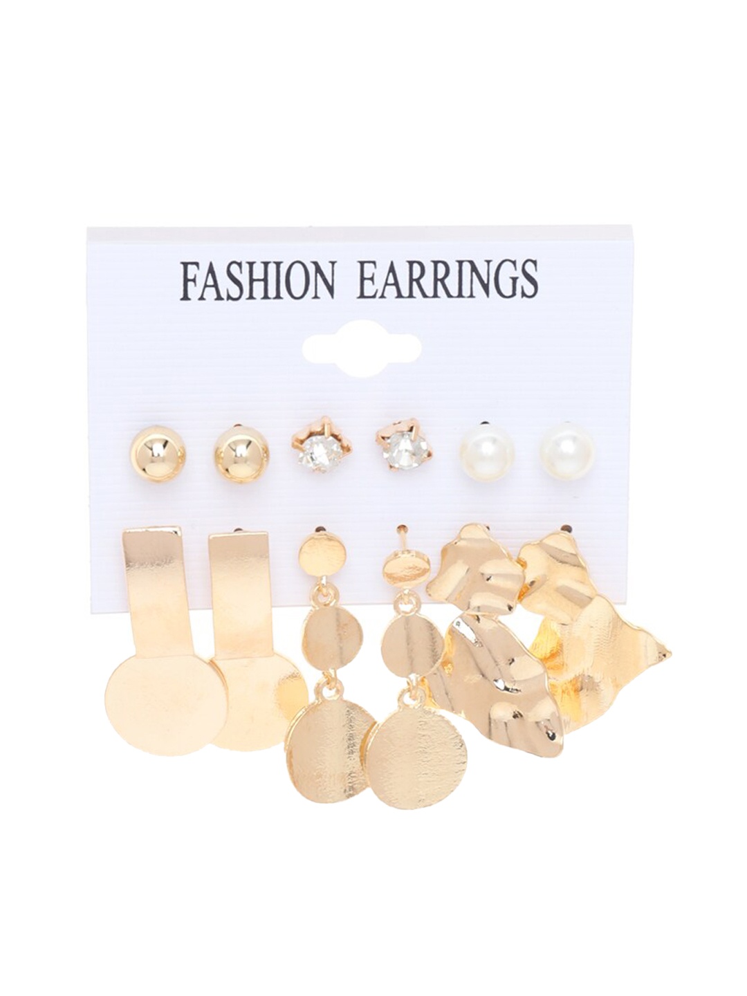 

ANNA CREATIONS Gold-Toned Contemporary Studs Earrings