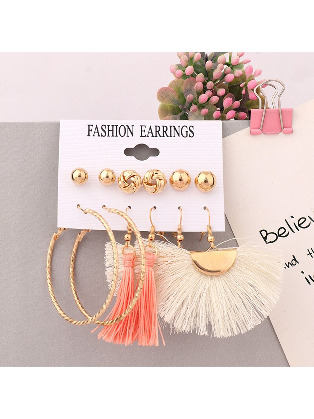 

ANNA CREATIONS Gold-Toned Contemporary Studs Earrings