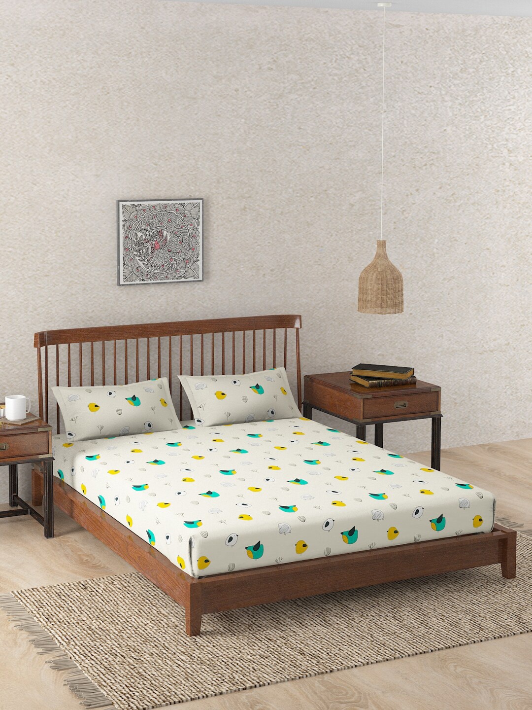

Fabindia Pink Floral 180 TC Single Bedsheet with 2 Pillow Covers