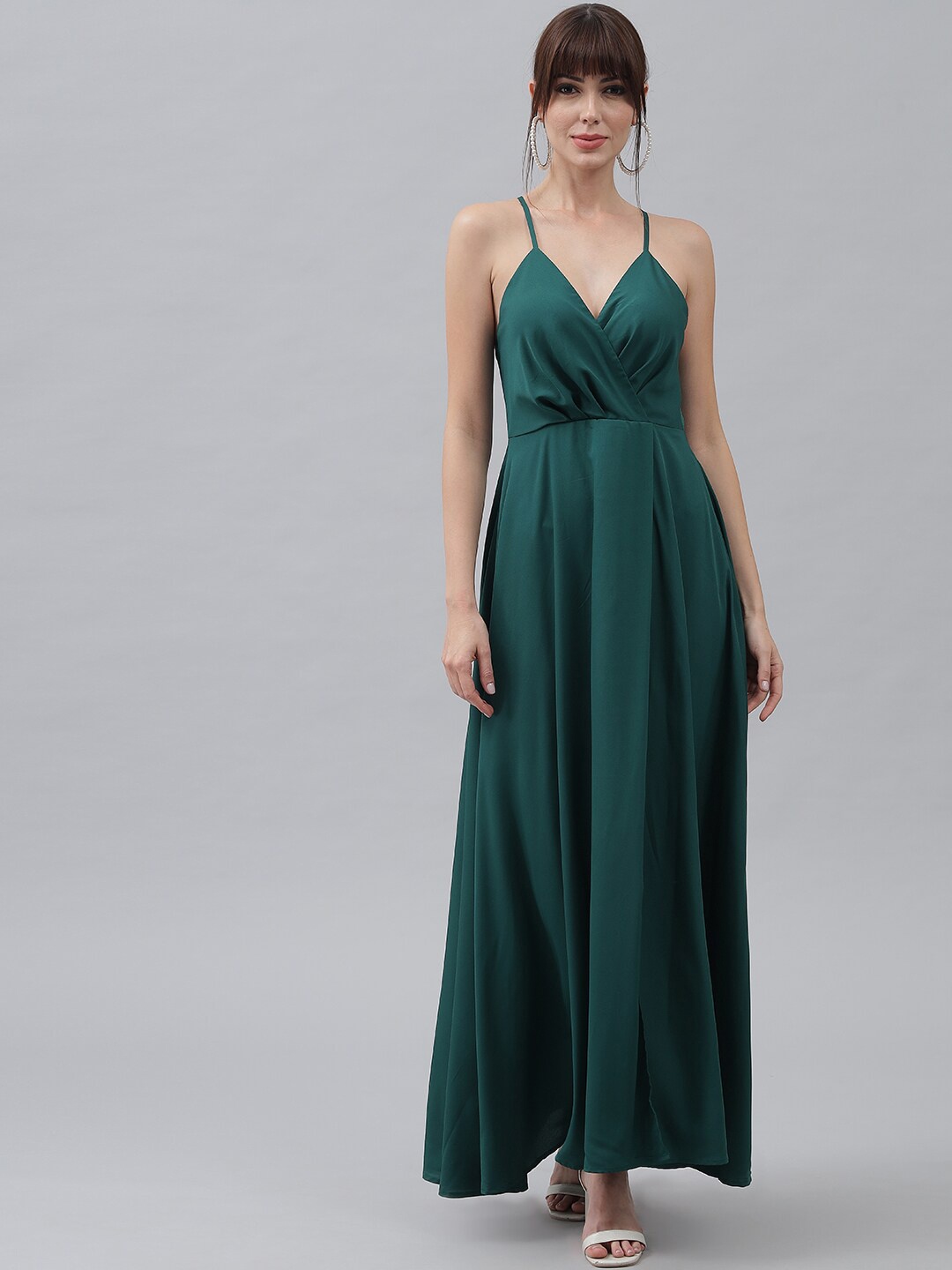 

emeros Teal Crepe Maxi Dress