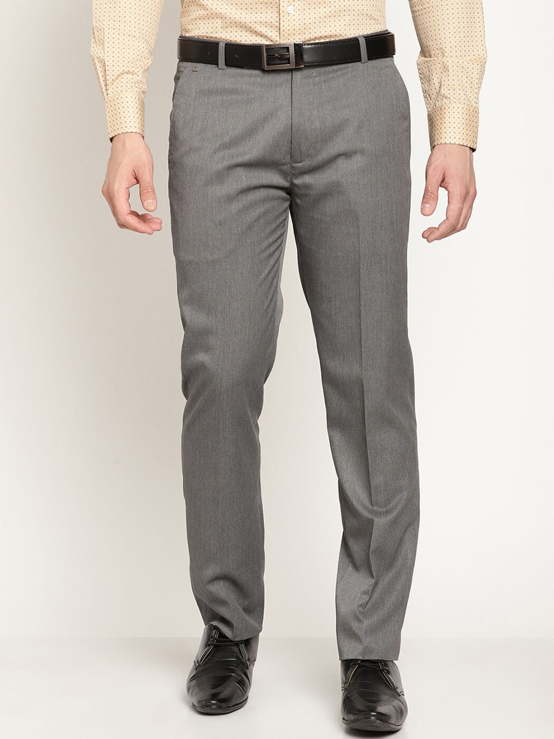 

Cantabil Men Grey Trousers