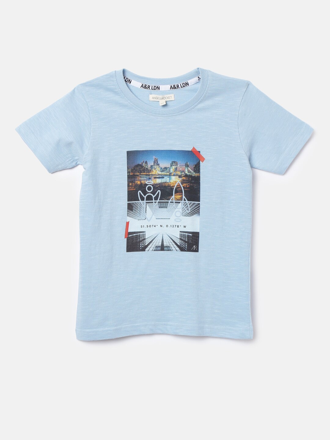 

Angel & Rocket Boys Blue Printed T-shirt