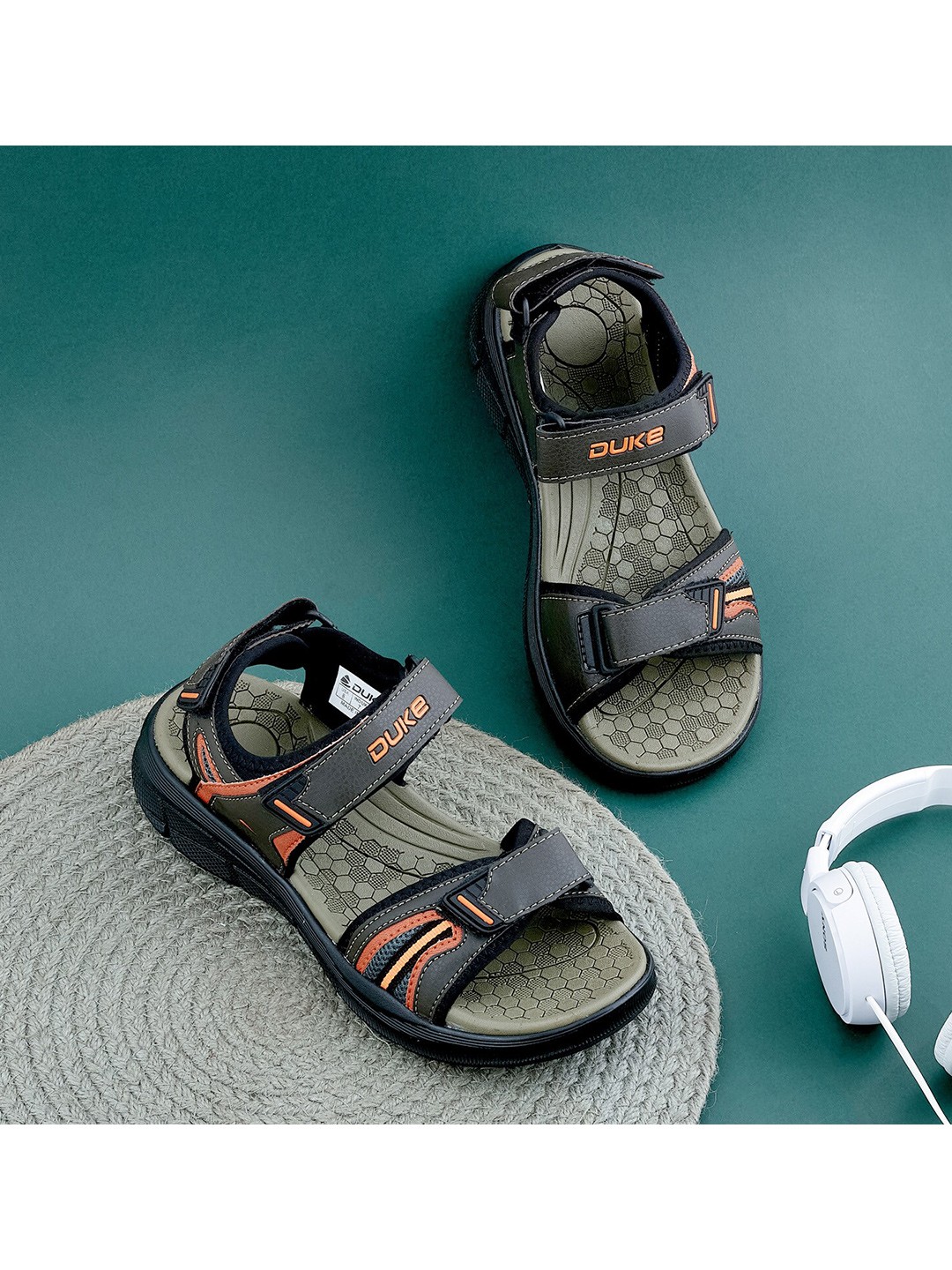 

Duke Men Olive Green Comfort Sandals