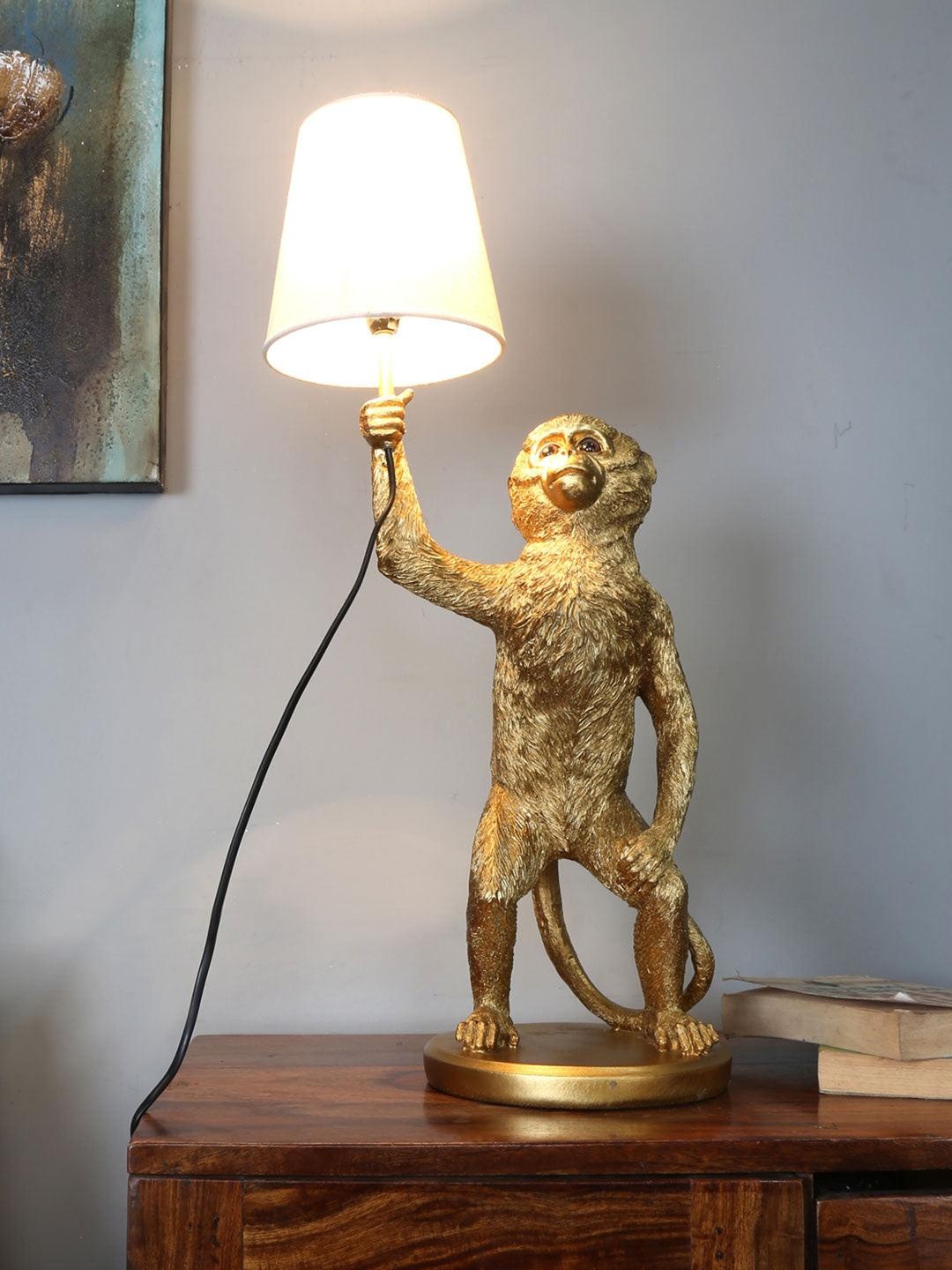 

Athome by Nilkamal Gold-Toned & Black Monkey Table Lamp