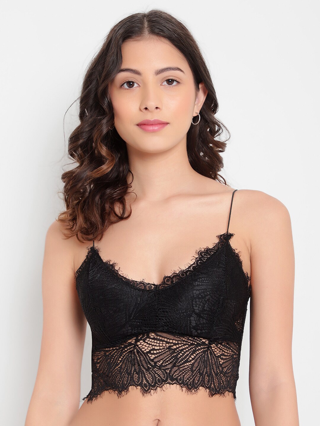 

PARKHA Black Floral Padded Bralette Bra