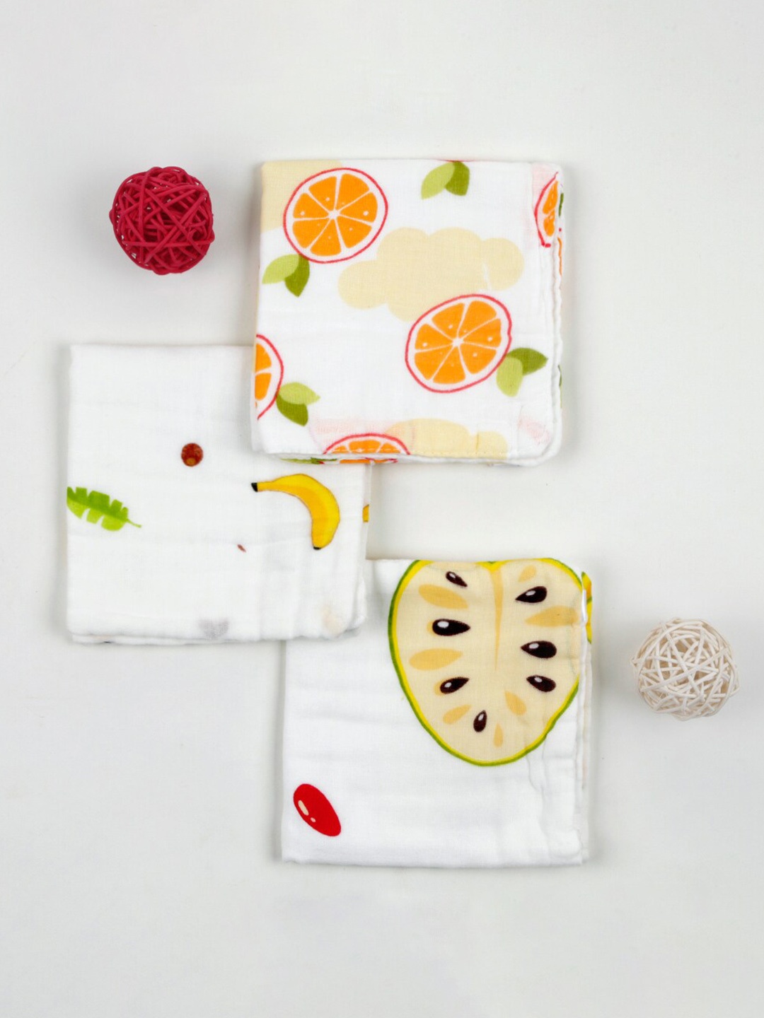 

Baby Moo Kids Set of 3 Printed Cloth Napkins, Multi