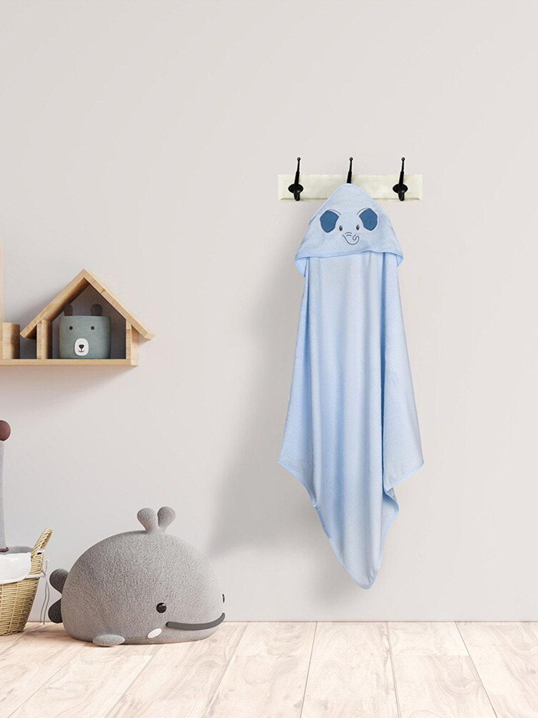 

Baby Moo Kids Blue 210 GSM Hooded Bath Towel