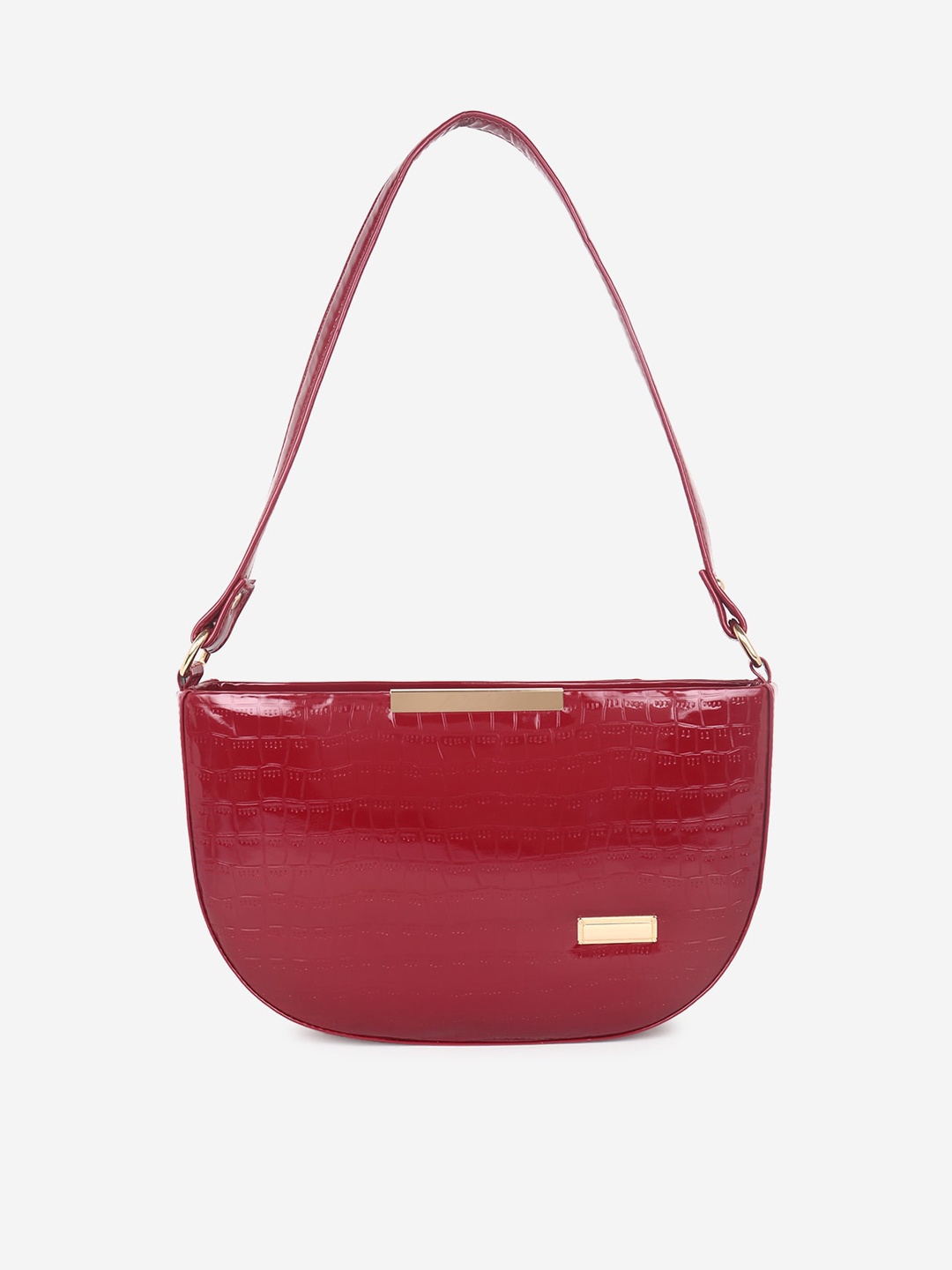 

Stropcarry Maroon Textured Structured Shoulder Bag with Quilted