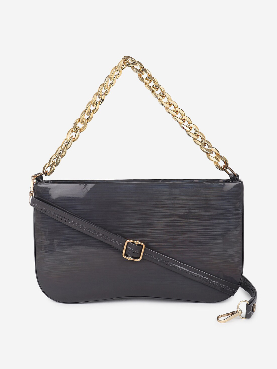 

Stropcarry Grey Structured Handheld Bag with Tasselled
