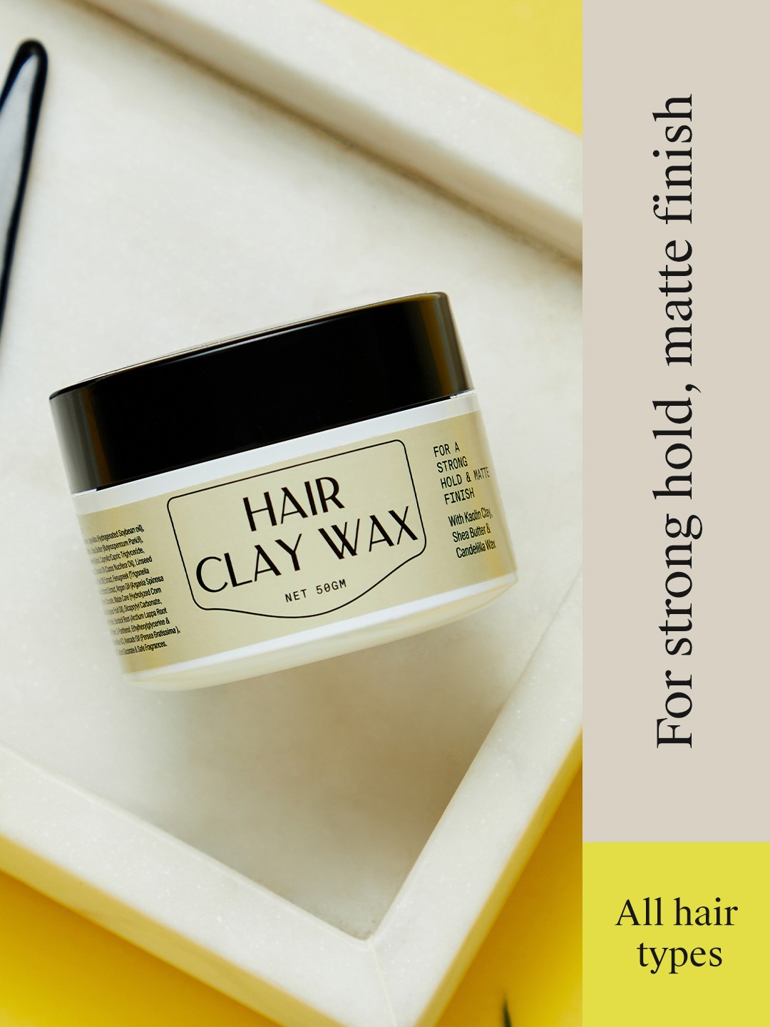 

ARATA Vegan Hair Clay Wax with Kaolin Clay & Shea Butter - 50 g, Off white