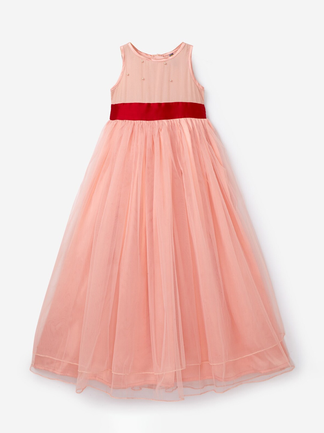

YK Coral Net Maxi Dress