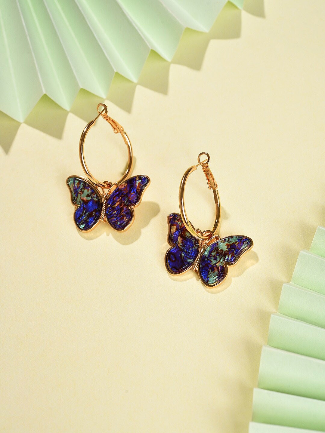 

SOHI Women Multicoloured Contemporary Gold Plated Designer Stone Hoop Earrings, Multi