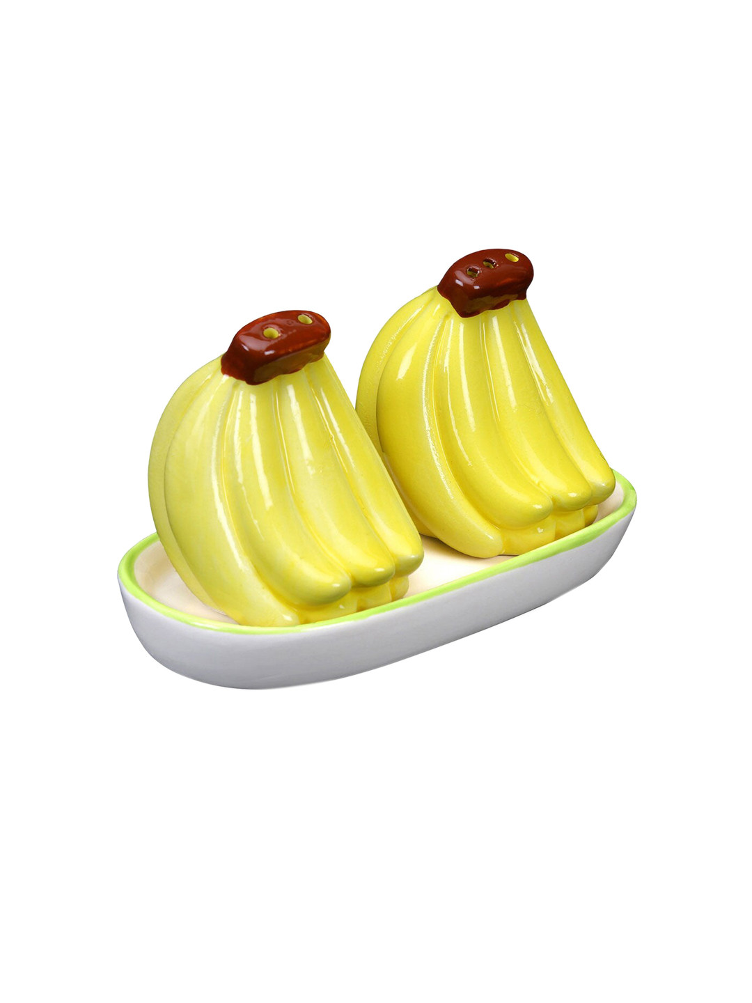 

Athome by Nilkamal Yellow Solid Banana Salt & Pepper With Tray