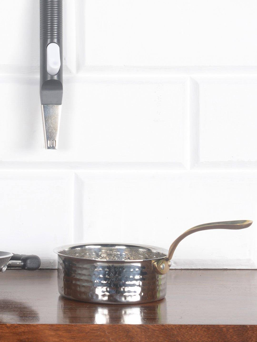 

Athome by Nilkamal Silver-Toned Hammered Sauce Pan