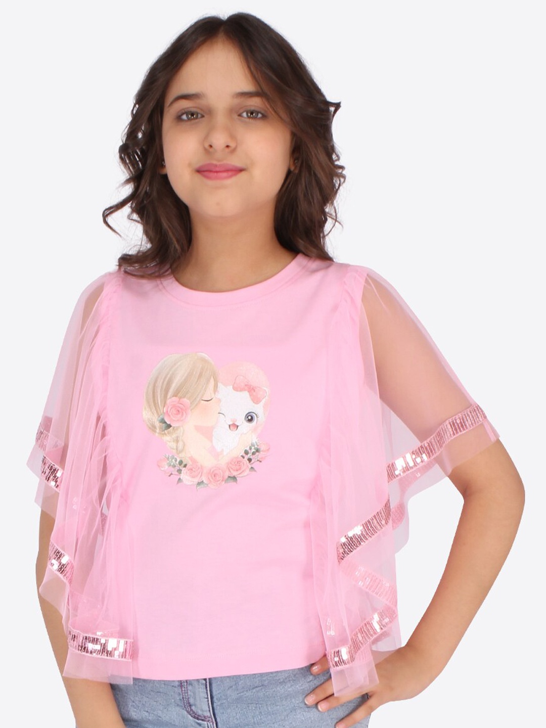 

CUTECUMBER Pink Floral Print Top