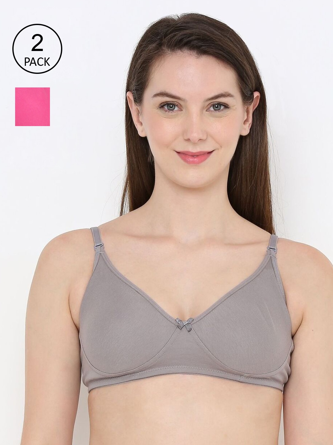 

Berrys Intimatess Pack of 2 Grey & Pink Everyday Bra