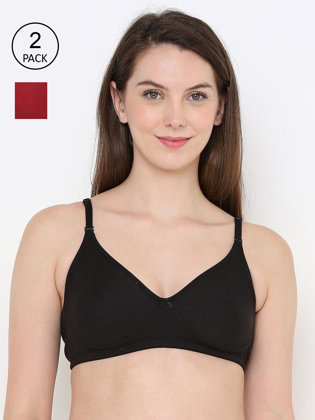 

Berrys Intimatess Pack Of 2 Black & Maroon Everyday Bra