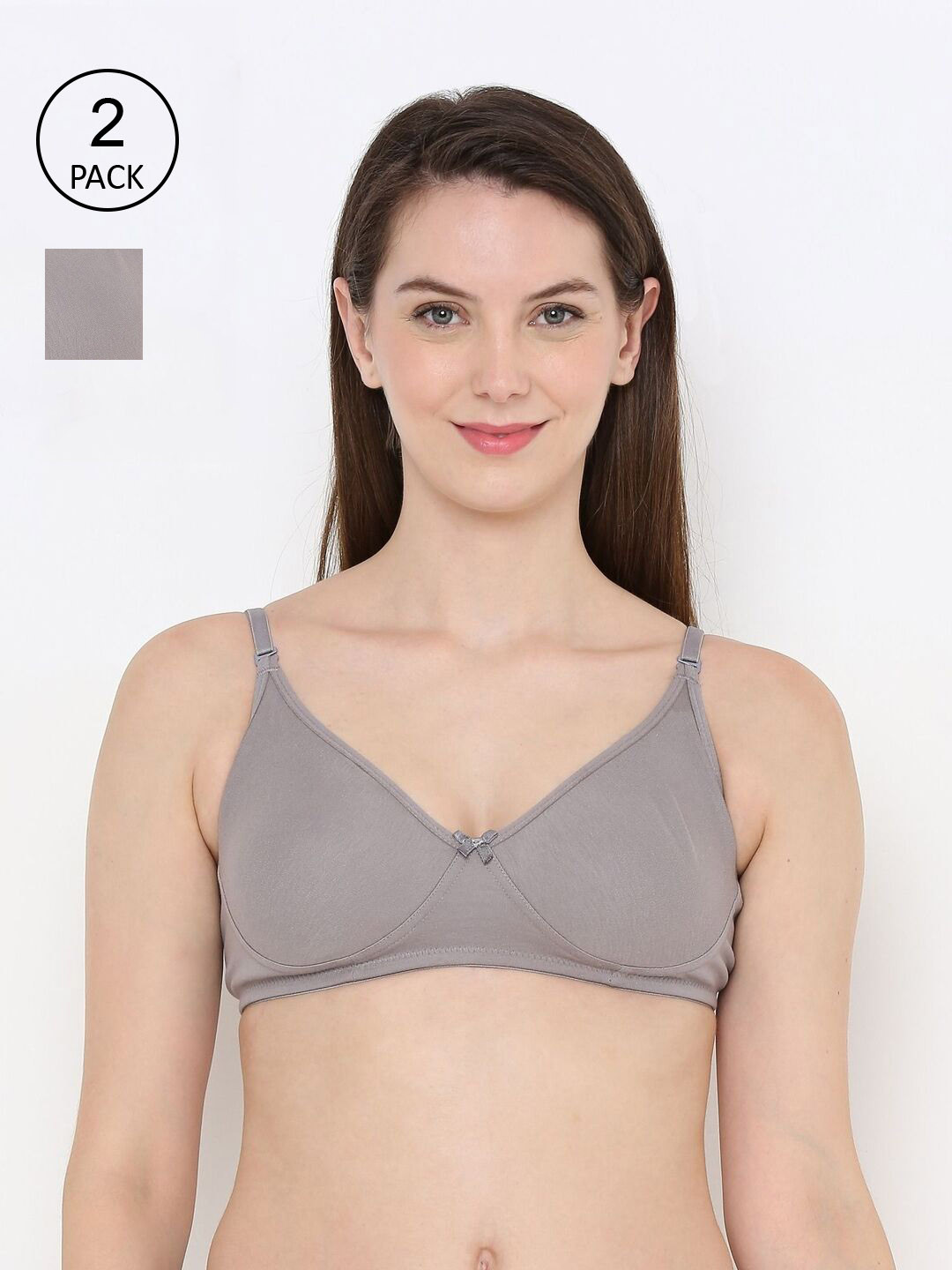

Berrys Intimatess Grey Non-Wired Multiway Double Layered Everyday Bra Pack Of 2