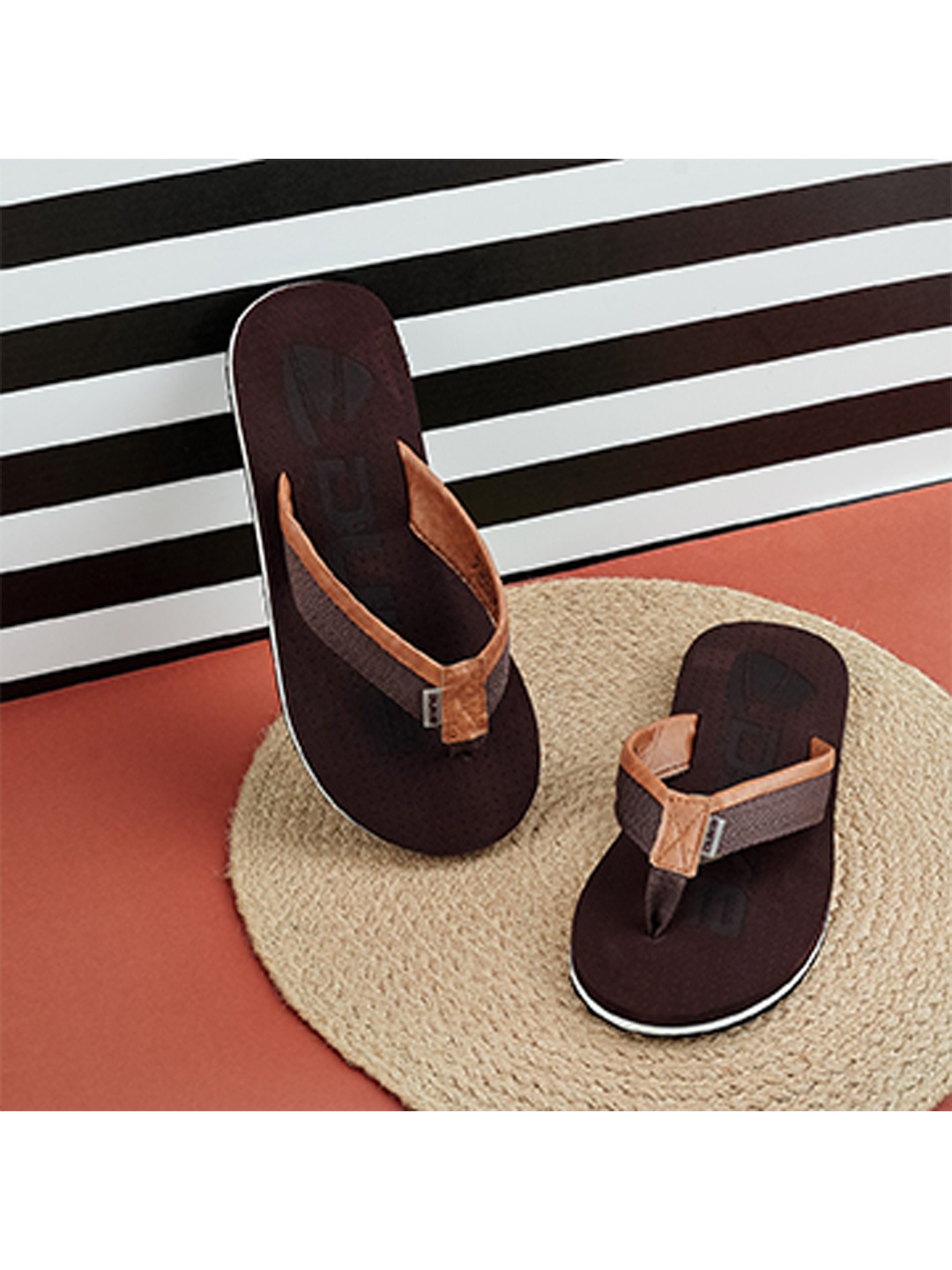 

Duke Men Brown Rubber Thong Flip-Flops