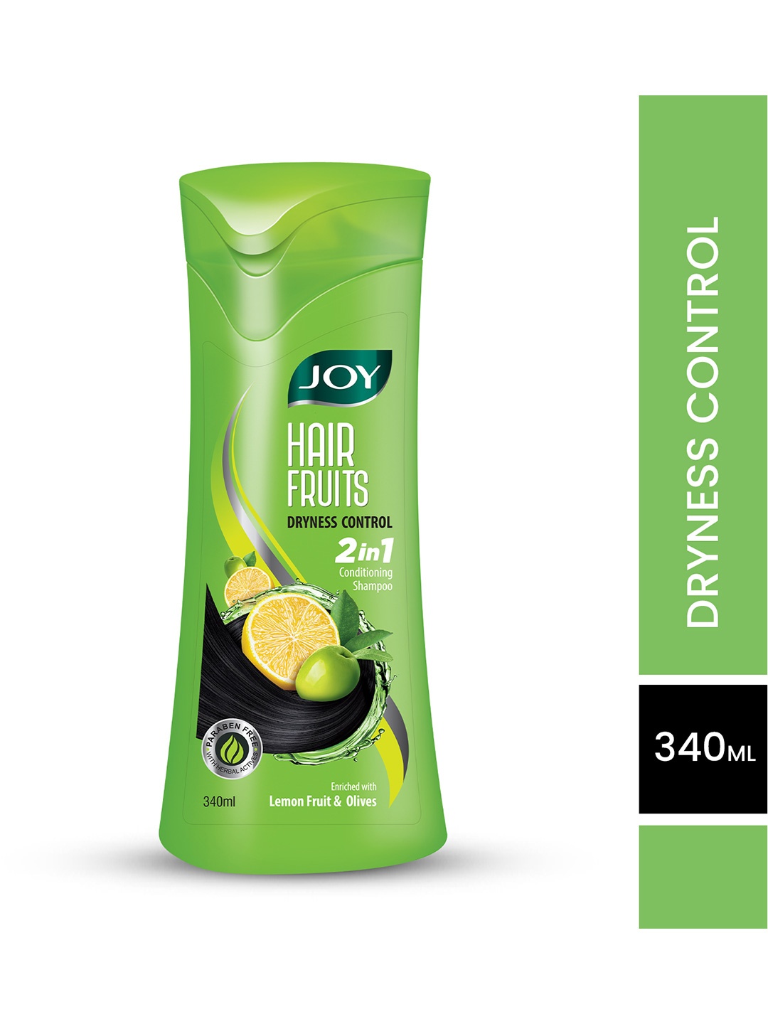 

JOY Lemon & Olives Dryness Control Shampoo For Dry & Frizzy Hair - 340ml, Green