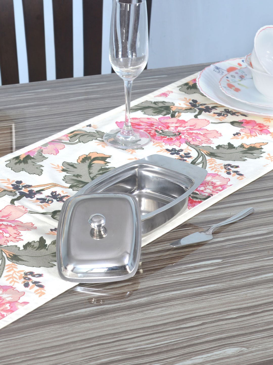 

Athome by Nilkamal Grey Solid Butter Dish With Butter Knife