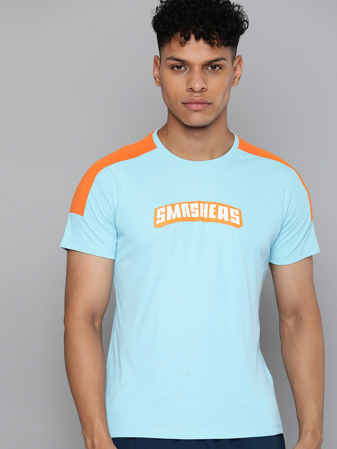 

HRX by Hrithik Roshan Rapid-Dry Antimicrobial Badminton T-shirt, Blue