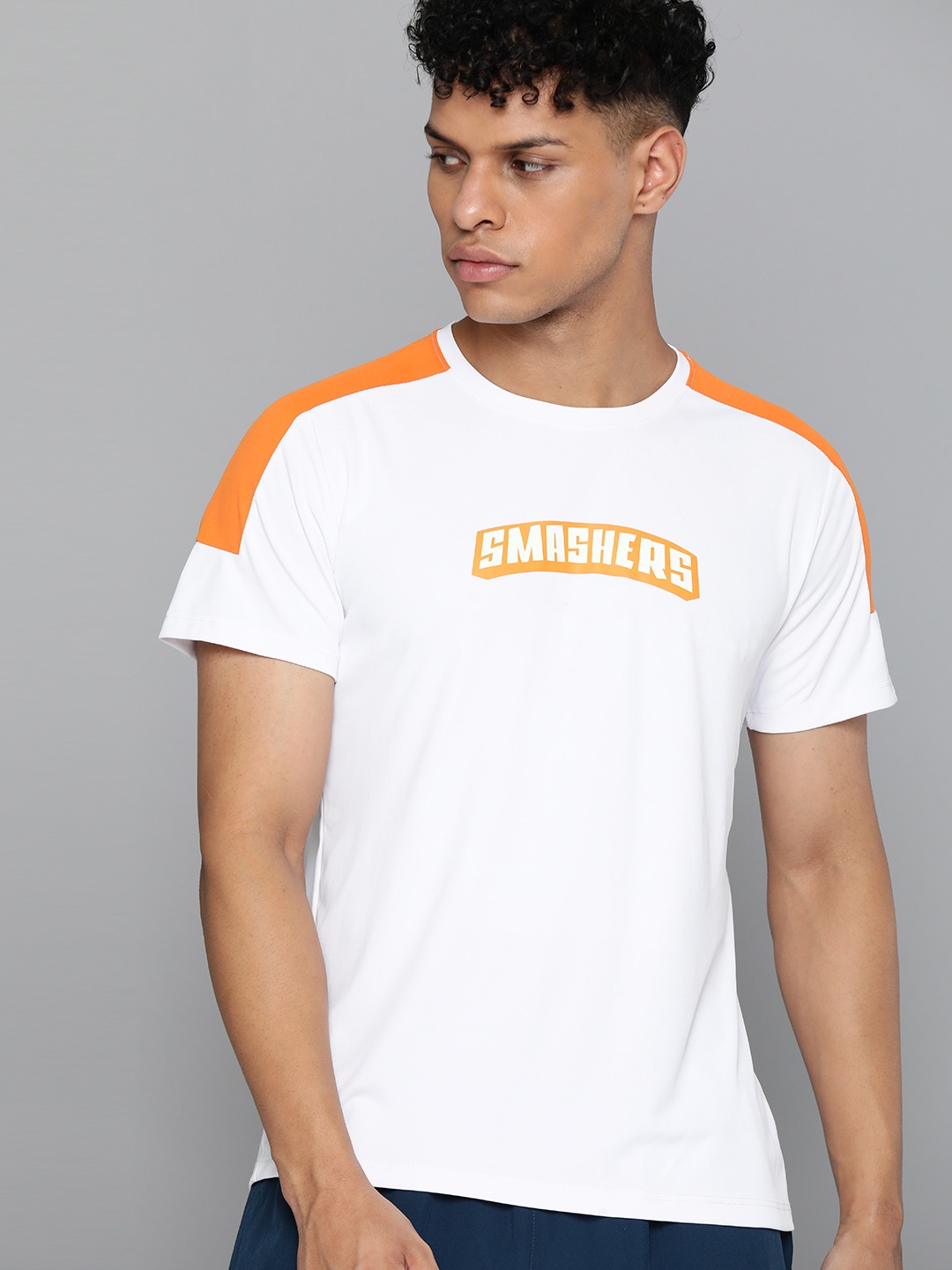 

HRX by Hrithik Roshan Rapid-Dry Antimicrobial Badminton T-shirt, White