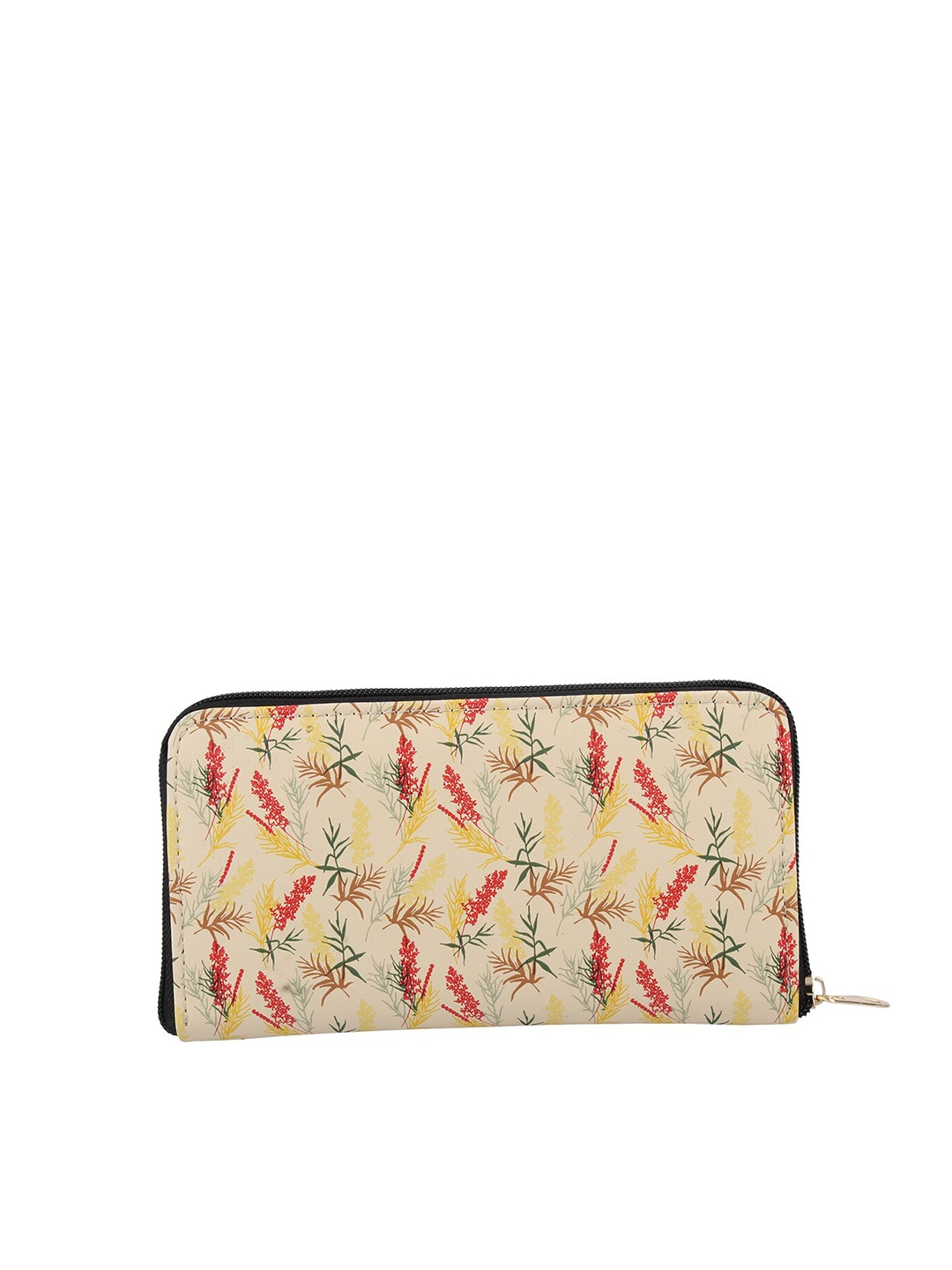 

MAMMON Women Yellow & Beige Floral Printed PU Zip Around Wallet