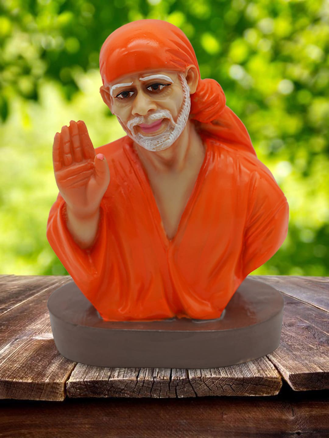

Gallery99 Orange Decorative Sai Baba Idol Statue Murti Showpiece