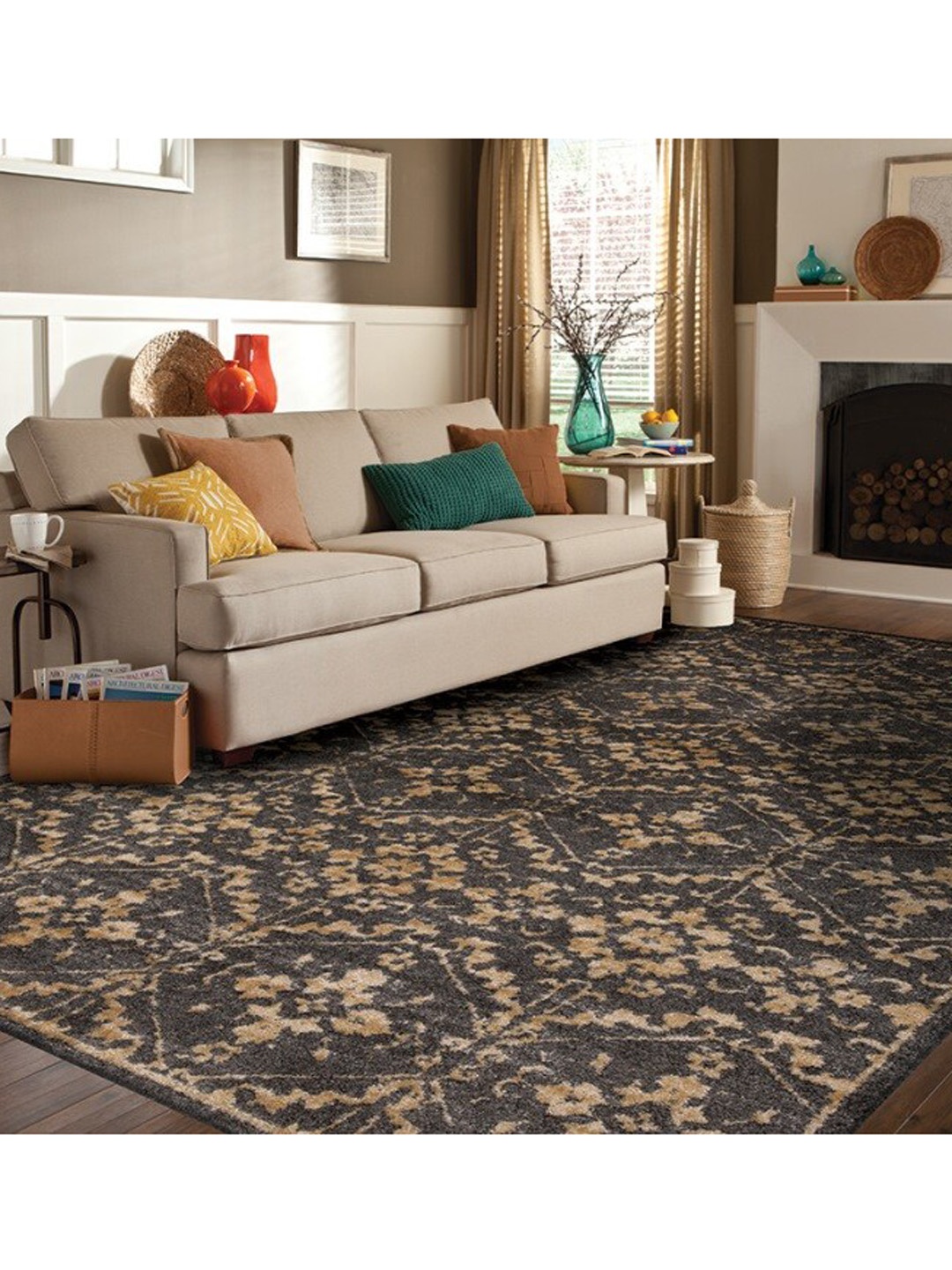 

Ddecor Grey Ethnic Motifs Carpet