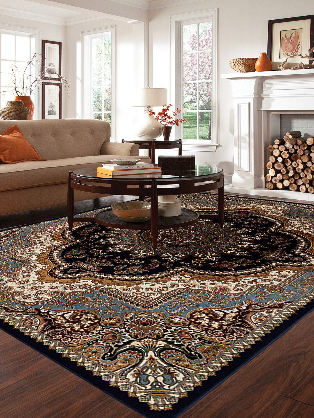 

DDecor Multicolored Ethnic Motifs Traditional Carpet, Multi