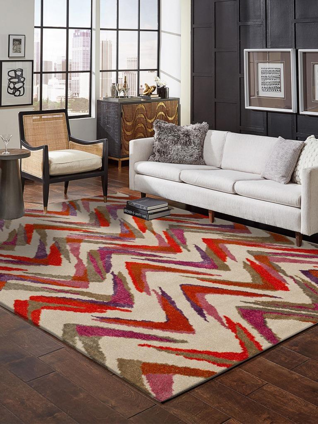 

DDecor Multicolred Geometric Contemporary Carpet, Multi