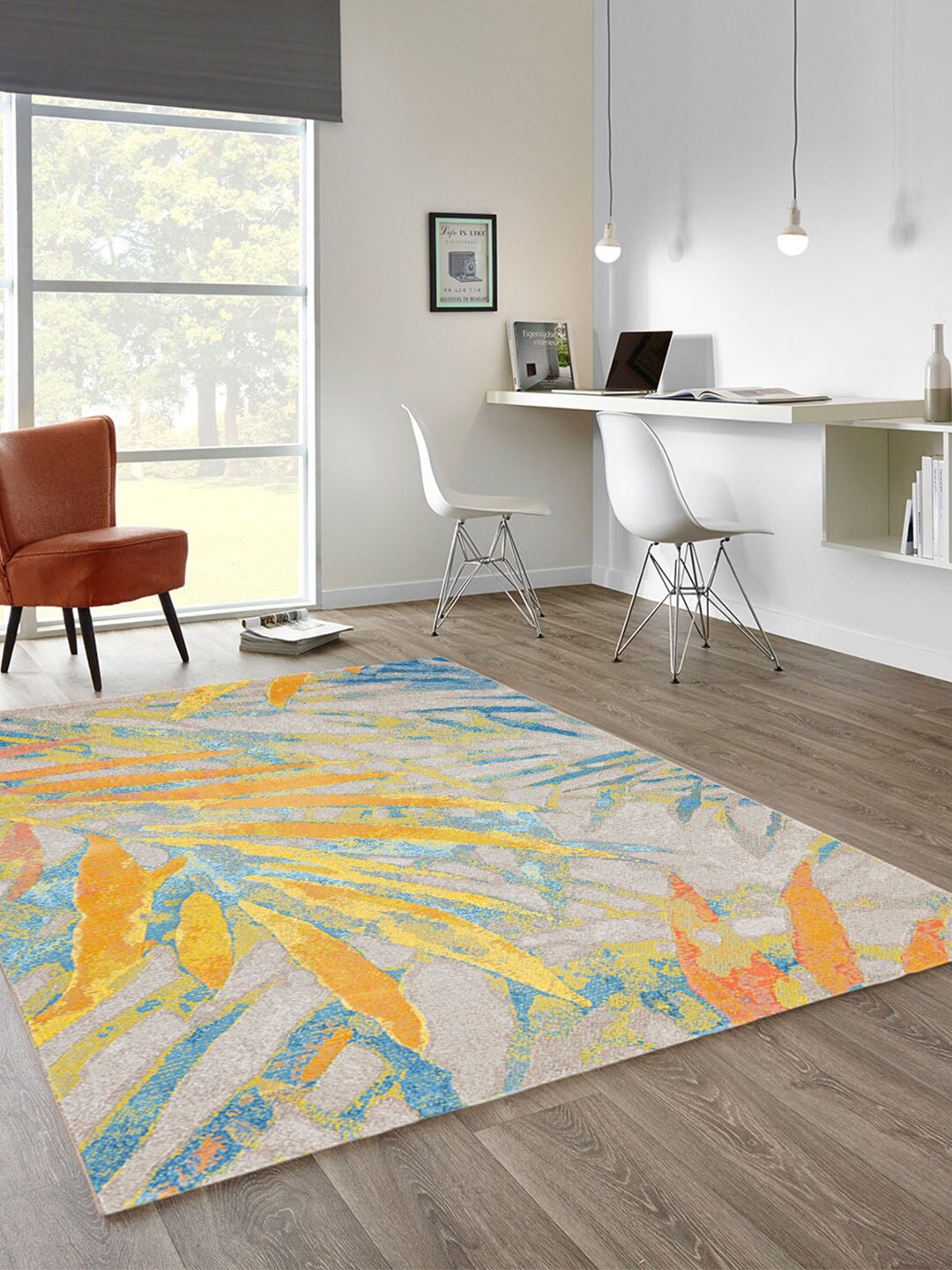 

DDecor Multicoloured Floral Printed Carpet, Multi