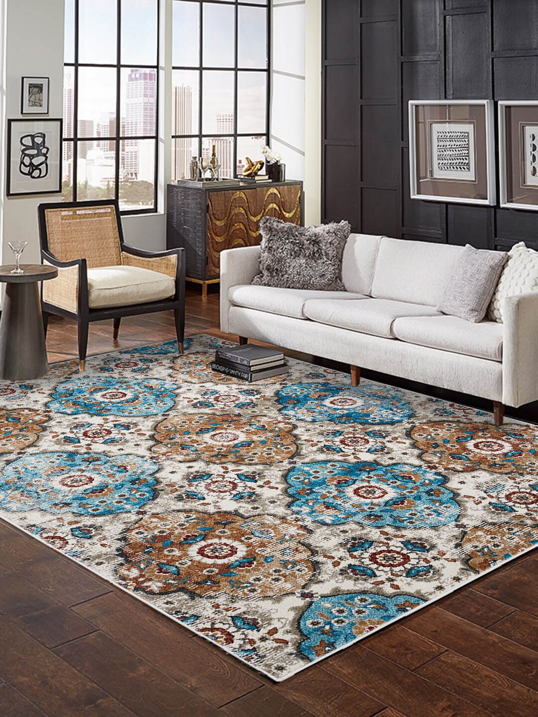 

DDecor Multicoloured Ethnic Motifs Printed Carpet, Multi