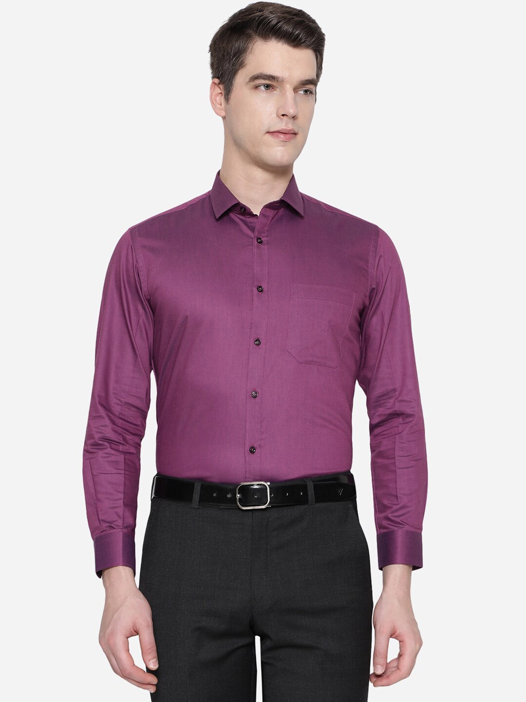 

Greenfibre Men Purple Slim Fit Formal Shirt