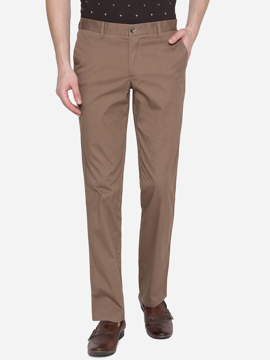 

Greenfibre Men Khaki Slim Fit Trousers