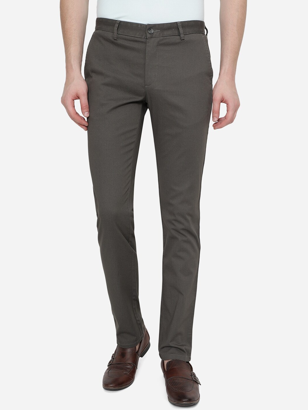 

Greenfibre Men Olive Green Skinny Fit Trousers