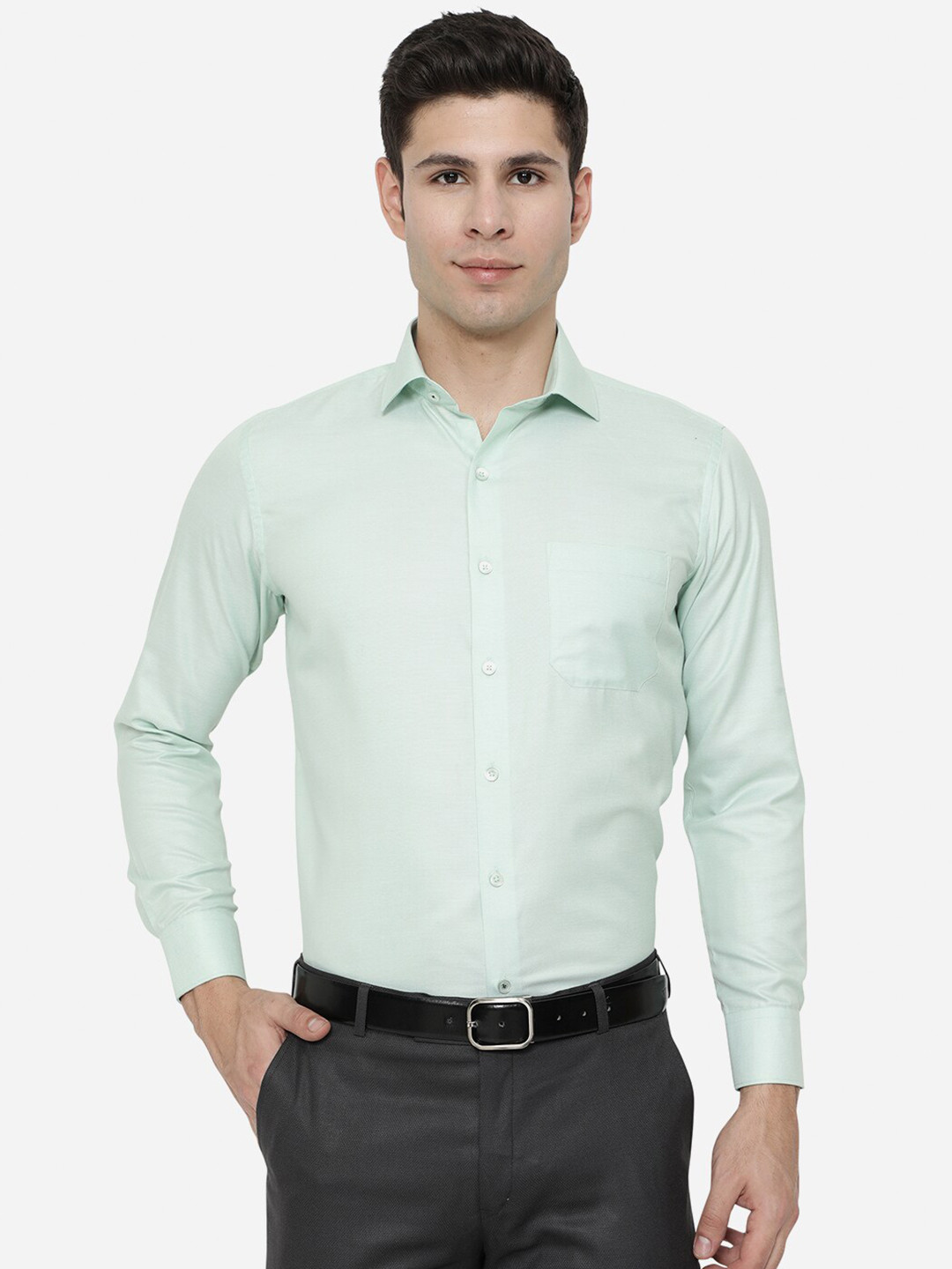 

Greenfibre Men Green Slim Fit Formal Shirt