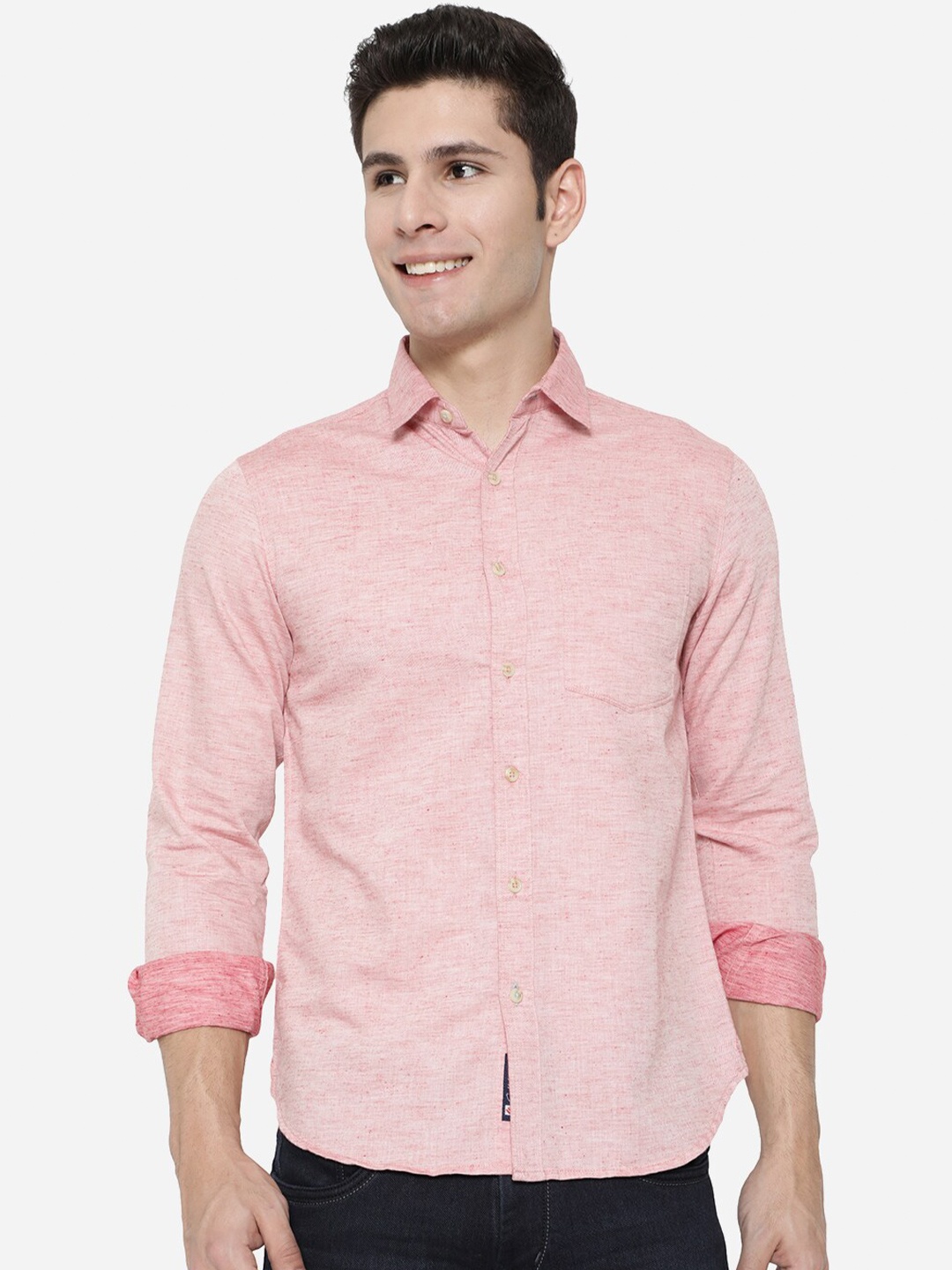 

Greenfibre Men Pink Slim Fit Casual Shirt