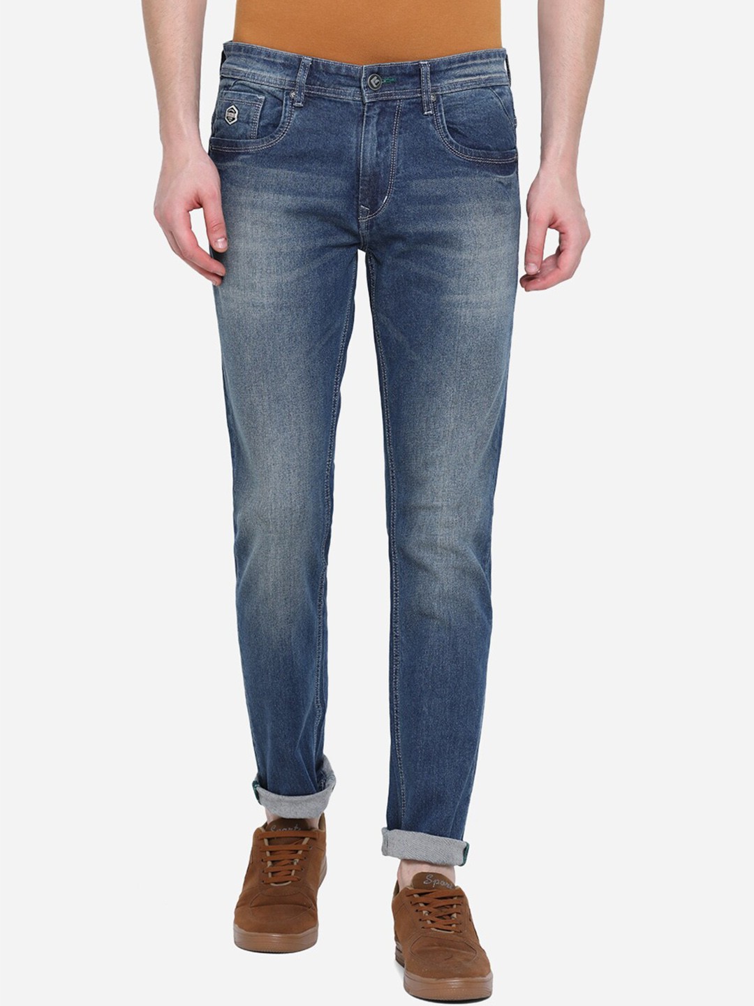 

Greenfibre Men Blue Slim Fit Heavy Fade Stretchable Jeans