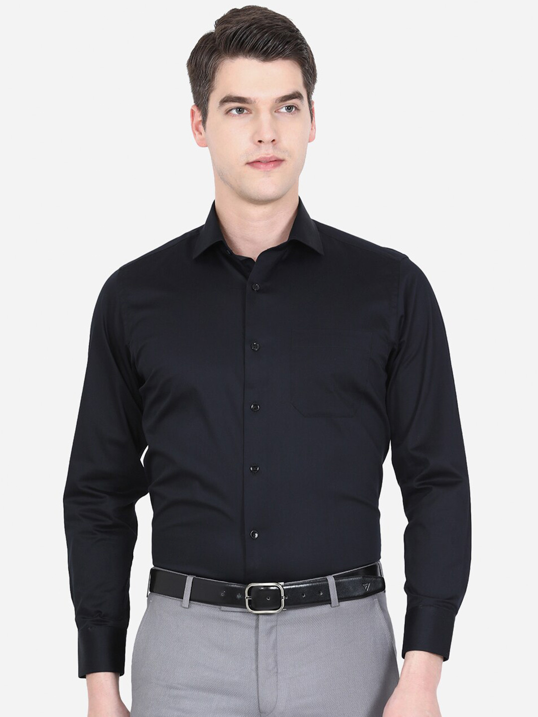 

Greenfibre Men Black Slim Fit Formal Shirt