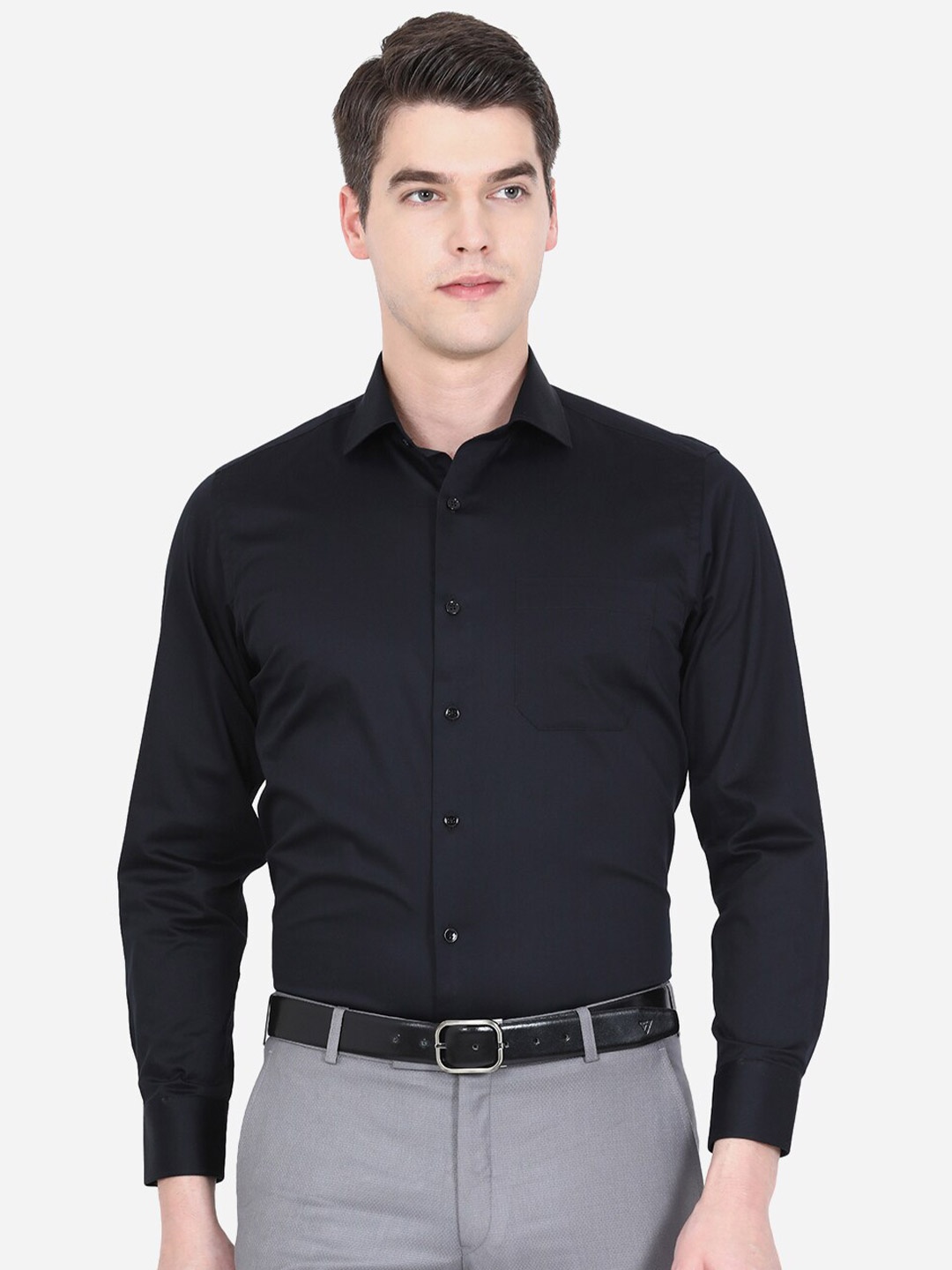 

Greenfibre Men Black Slim Fit Formal Shirt
