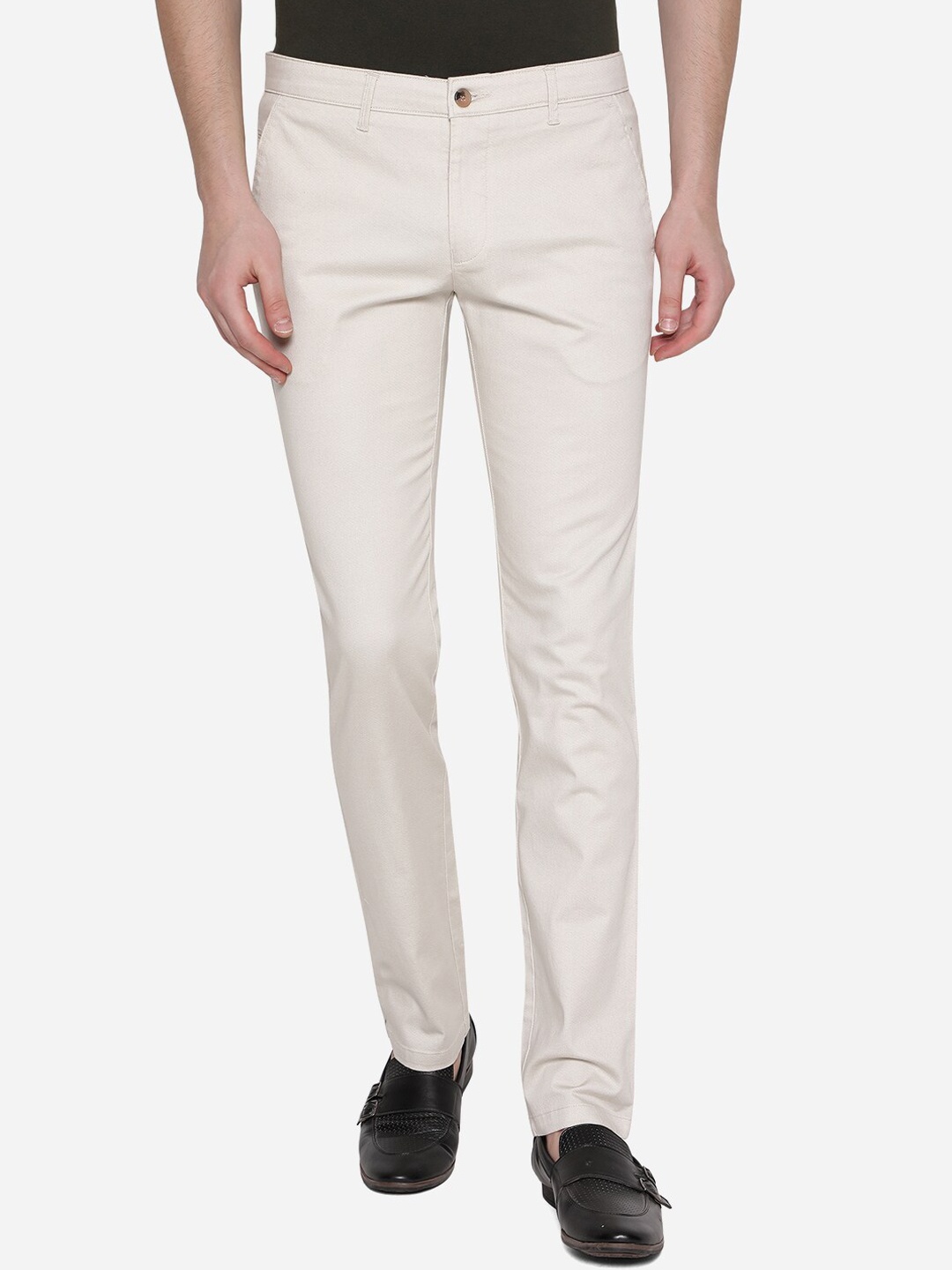 

Greenfibre Men Beige Skinny Fit Trousers