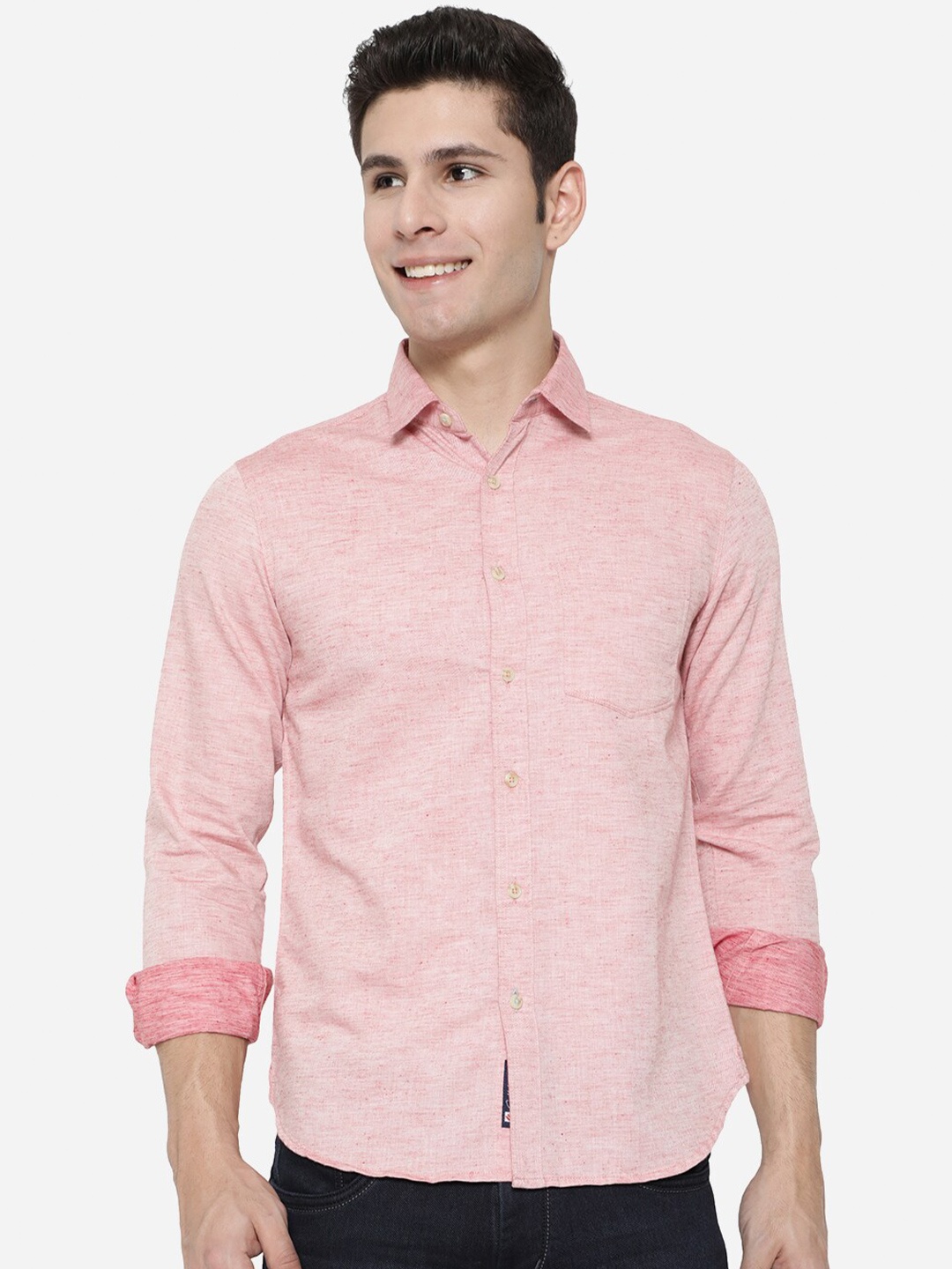 

Greenfibre Men Pink Slim Fit Casual Shirt