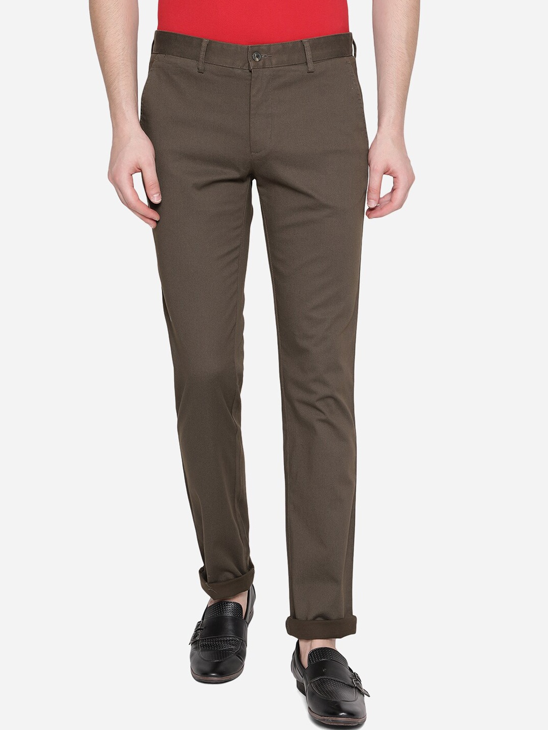 

Greenfibre Men Brown Skinny Fit Trousers