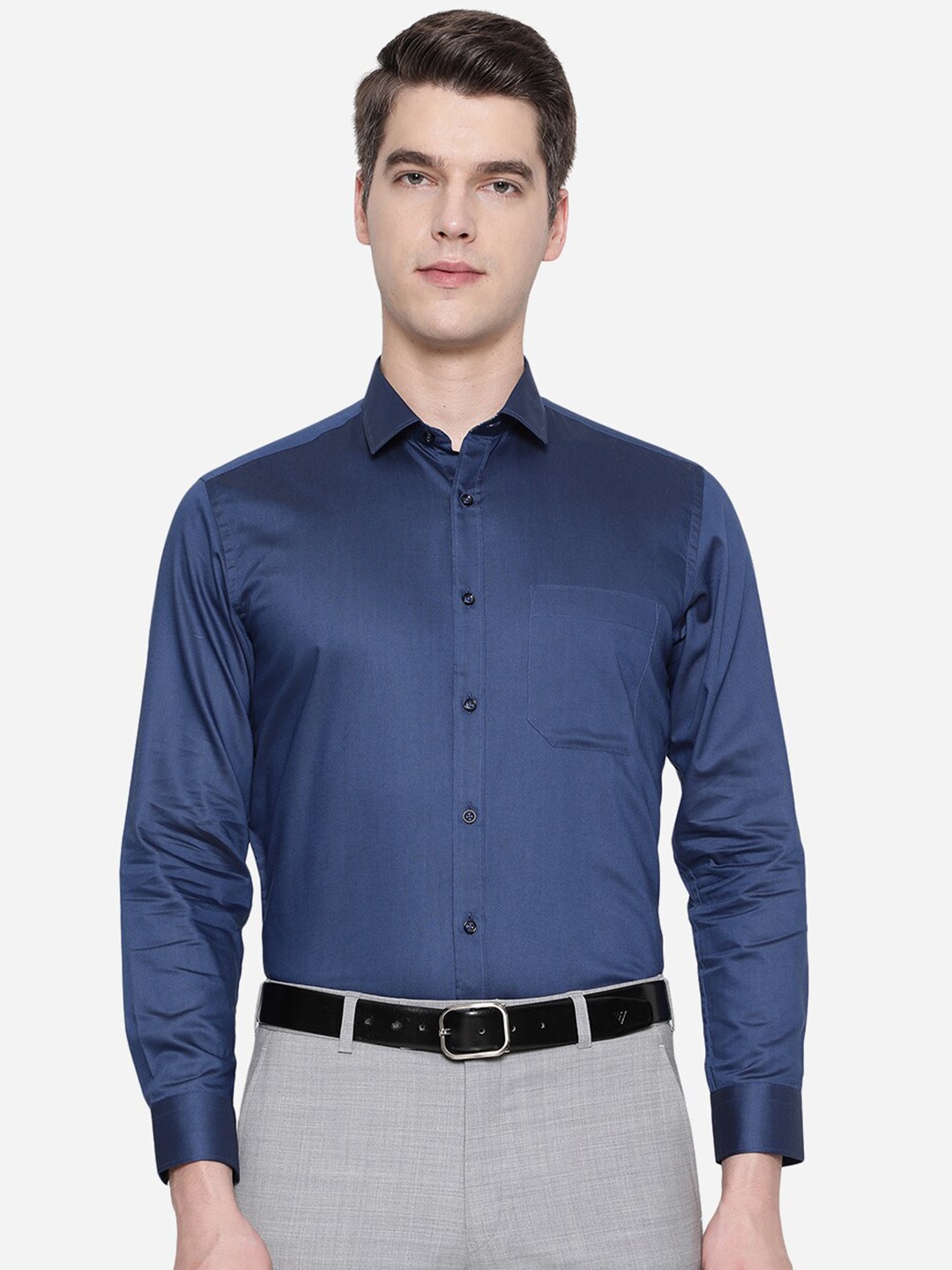

Greenfibre Men Blue Slim Fit Formal Shirt