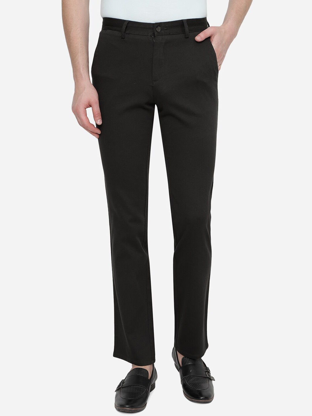 

Greenfibre Men Black Slim Fit Trousers