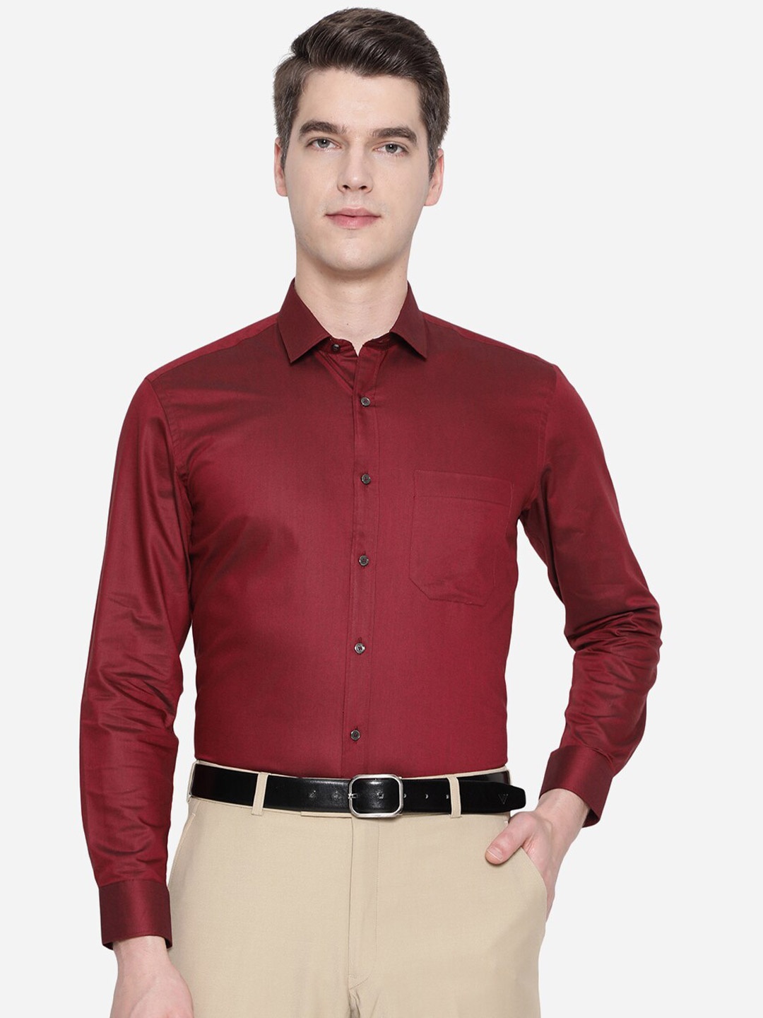 

Greenfibre Men Red Slim Fit Formal Shirt