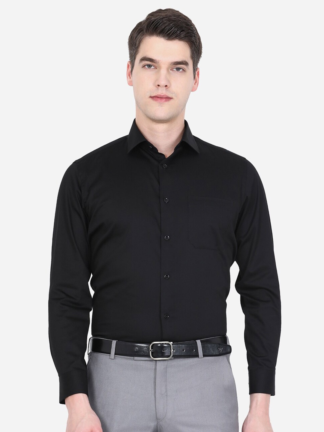 

Greenfibre Men Black Formal Shirt