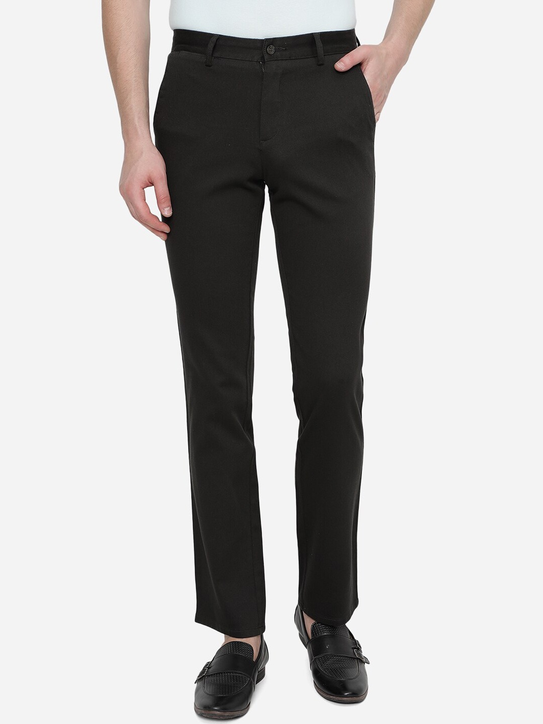 

Greenfibre Men Black Slim Fit Trousers